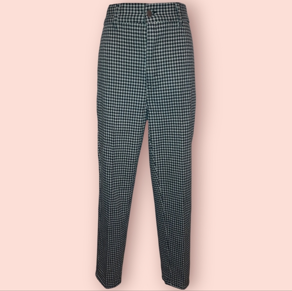 Vintage Chic Black and White Checkered Ankle Pants